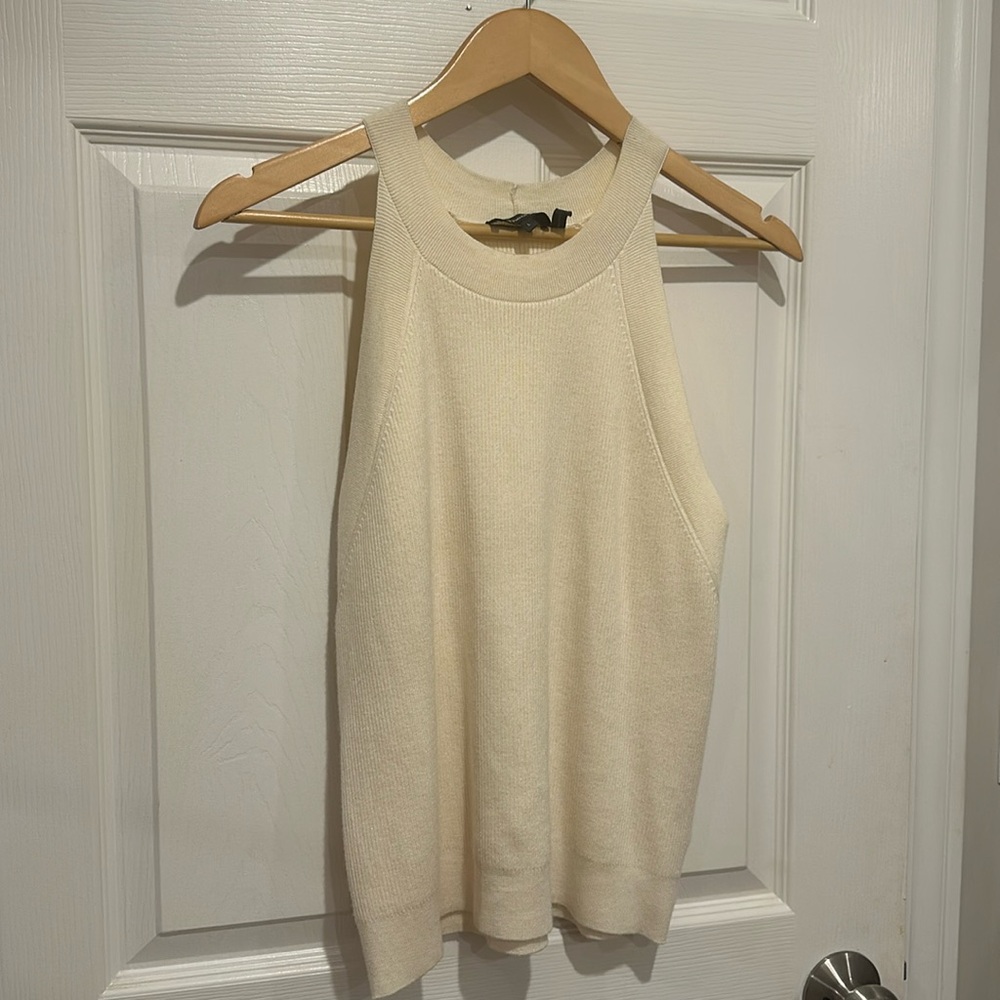 Theory Cream Sleeveless Top